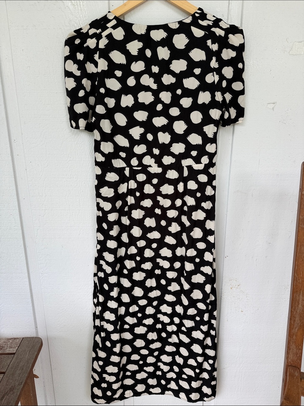 Versona Black & White Polka Dot Wrap Midi Dress - Picture 3 of 5